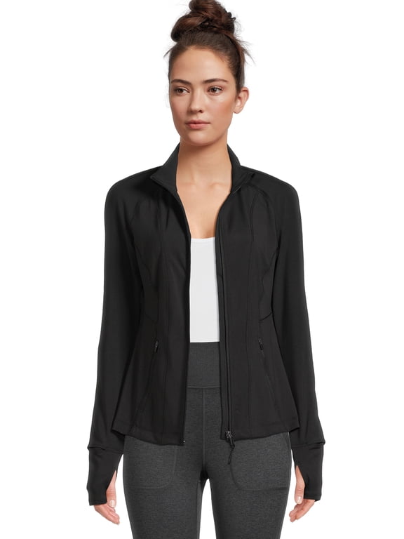 Women's Performance Full Zip Jacket with Thumbholes, Sizes S-3XL