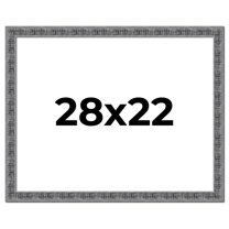 28x22 Frame Silver Black Rustic Sonoma Solid Wood Picture Frame | 1.5 Inch Moulding Width |