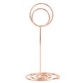 thumbnail image 2 of Portatarjetas para números y nombres de mesa de doble círculo en oro rosa (paquete de 12), 2 of 8