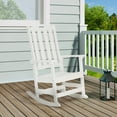 thumbnail image 2 of Aoodor Outdoor Rocking Chair, Ergonomic HDPE Rockers with All-Weather Design for Patio or Porch, White, 2 of 10