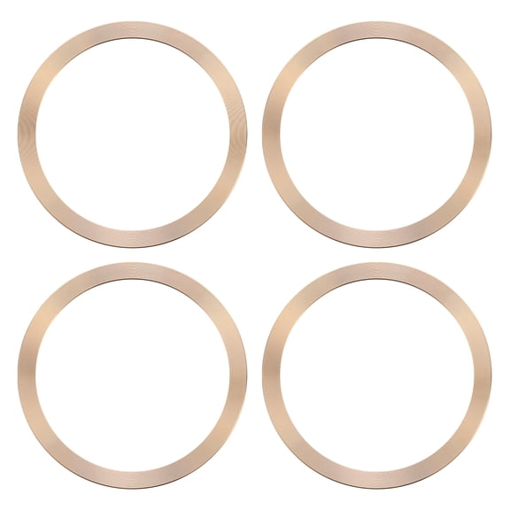 Uxcell 4 Pack 55x0.9mm Universal Wireless Magnetic Metal Ring Sticker for Phone Case Sequin Gold