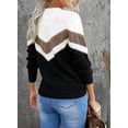 thumbnail image 7 of Asyoly Women Winter Knit Sweater Long Sleeve Crewneck Color Block Lightweight Pullover Casual Loose Jumper Tops, 7 of 7