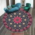 thumbnail image 2 of Boho Round Rug 16Inches Small Round Area Rug Non-Slip Round Bathroom Rug Washable Throw Rugs for Bedroom Oriental Distressed Round Kitchen Office Circle Rug Round Carpet for Living Dining Room Sofa, 2 of 2