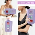 thumbnail image 5 of Izuzta Chenille Letter Makeup Bag,Nylon Preppy Patch Zipper Pouch Purse with Handle,Waterproof Portable Glitter Travel Toiletry Bag for Women Girls, 5 of 6