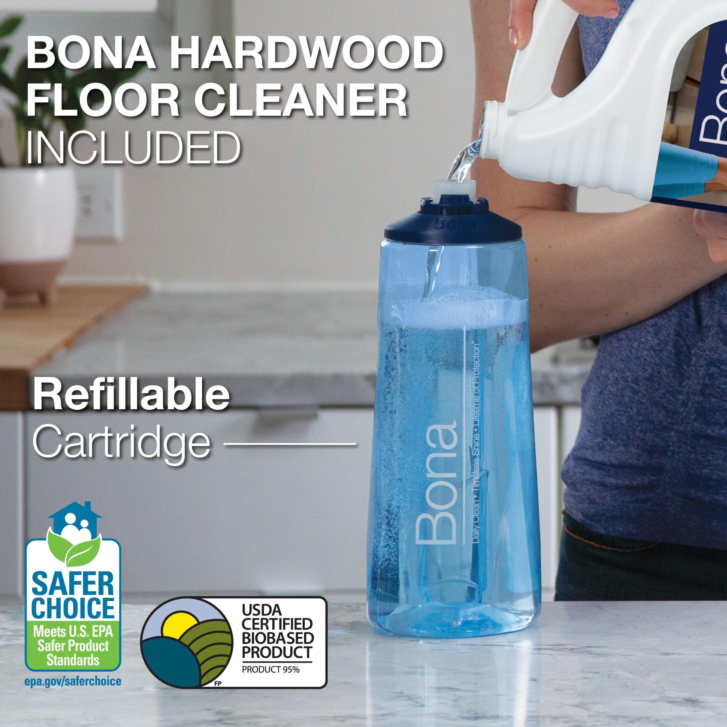 Bona Spray Mop for Hardwood Floors, with Refillable Cartridge & Washable Microfiber Pad - image 4 of 7