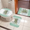 thumbnail image 4 of Eucalyptus Green Bath Mat 3 Piece Bathroom Rug Set, Stripes Bottle Flower Cactus Plant Non Slip Bath Rug Contour Mat and Toilet Lid Cover, Absorbent Shower Mats Soft Bath Rugs and Mats Sets, 4 of 8