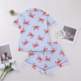 thumbnail image 4 of Likimi Child Girls Pajamas Set Short Sleeve Cartoon Print Lapel Button Down Pjs Tops With Shorts Comfort Loungewear Set Size 3-4 Years, 4 of 4
