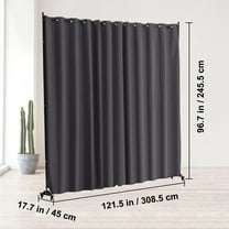 Portable Folding Room Divider on Casters - Freestanding Privacy Curtain Panel for Office, Study, or Living Room