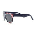 thumbnail image 4 of Kids Size Patriotic American USA Flag Print Classic Hipster Horn Rim Plastic Sunglasses Navy Arm, 4 of 4