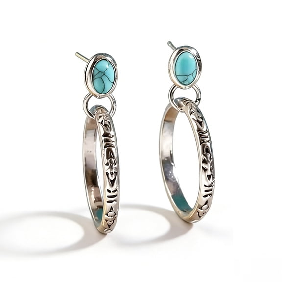 Hotpom Dangle Earrings Faux Turquoise Elegant Jewelry Bohemian Style Design Women Daily Vacation Casula Giving Gifts Fashion Earrings Accessories