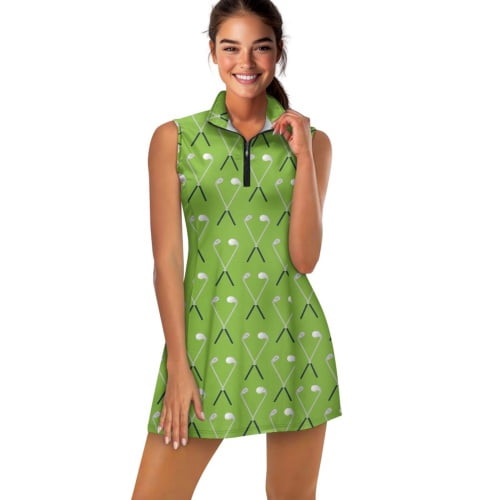COEQINE Women's Golf Dress Sleeveless Elastic Breathable Exercise Dresses for Women Golf Ball and Club Green Print Lightweight 2 Piece Set Tennis Outfits with Shorts 2 Pockets, 2XL - Walmart.com COEQINE Women's Golf Dress Sleeveless Elastic Breathable Exercise Dresses for Women Golf Ball and Club Green Print Lightweight 2 Piece Set Tennis Outfits with Shorts 2 Pockets, 2XL - Walmart.com