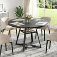 thumbnail image 6 of PAPROOS Round Dining Table, 43'' Faux Marble Dining Table with Storage Shelf, Circle Dining Table for Dining Room, Modern Kitchen Table for 4 People, Black(Only Table), 6 of 8