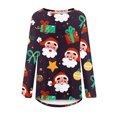 thumbnail image 4 of Blouses pour Femmes Décontractées Imprimées de Noël à Manches Longues et Col Rond, Tailles Plus en Liquidation, 4 of 5
