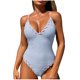 thumbnail image 2 of Trajes de baño de una pieza para mujer, traje de baño de playa con tirantes de color sólido a la moda para mujer, 2 of 4