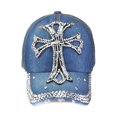 thumbnail image 1 of Top Headwear Studded Cross Denim Baseball Gorra - Denim Light TOP HEADWEAR Sombrero para el sol, 1 of 1