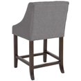 thumbnail image 5 of Home Square 24" Tufted Counter Stool in Dark Gray and Walnut - Set of 2, 5 of 5