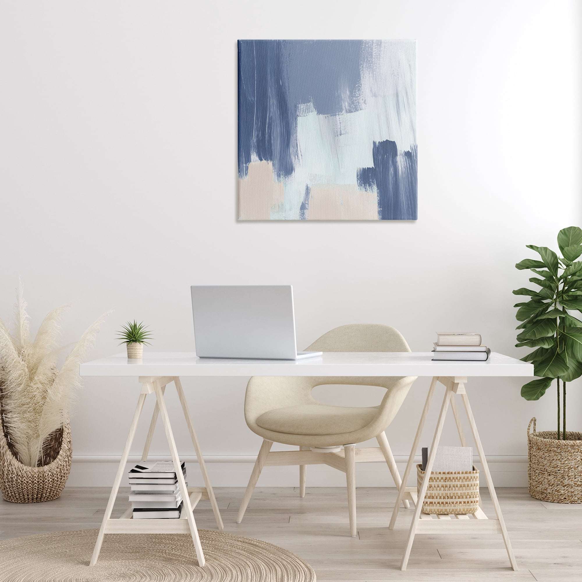 Stupell Industries Restless Blue Mind Abstract Abstract Painting Gallery Wrapped Canvas Art Print Wall Art, 30 x 30