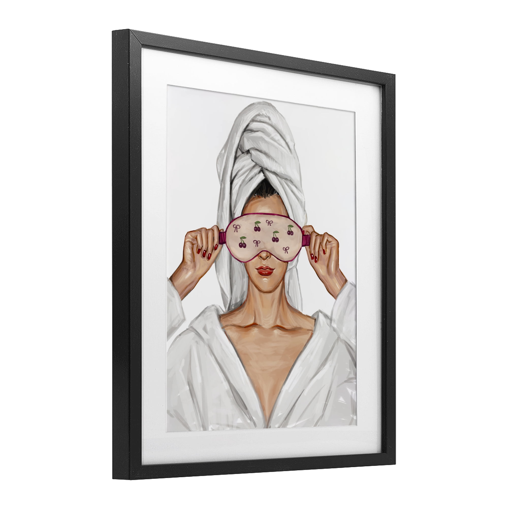 Cherry Eye Mask Fashionista Black Framed Print Under Glass, design by Ziwei Li