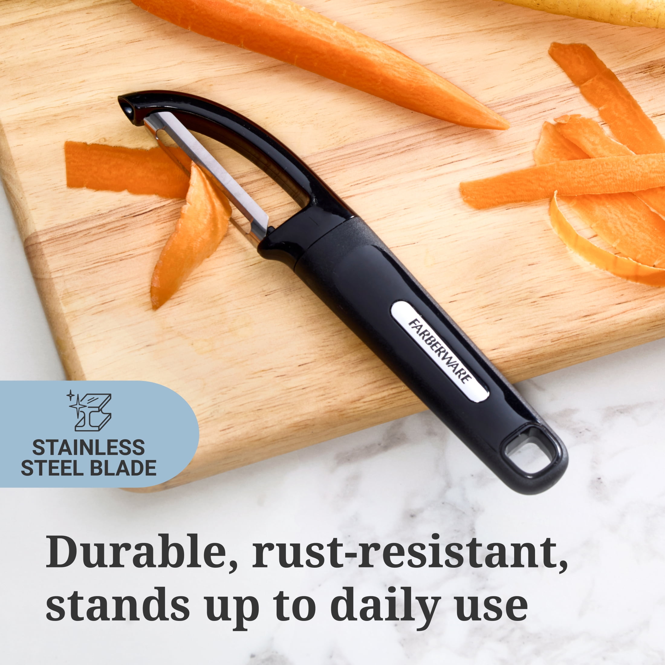 Farberware Professional Stainless Steel Euro Peeler with Black Handle