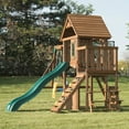 thumbnail image 5 of Swing-N-Slide Tioga Fort Wooden Backyard Swing Set with Wood Roof, Slide, Climbing Wall, and Swings, 5 of 5