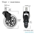 thumbnail image 3 of Insert Rod PU Caster Mute Universal Wheel Office Chair Wheel for Hardwood, Carpet, 3 of 6