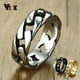 thumbnail image 2 of Vnox-Anillo de cadena de eslabones fijos para hombre, bandas masculinas de acero inoxidable de alta calidad, regalo único para él, 2 of 4