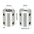 thumbnail image 2 of Uxcell Rigid Coupling 25mm Length 20mm Diameter Aluminum Alloy Shaft Coupler Connector Silver 4pcs 5mm to 10m, 2 of 3