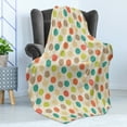 thumbnail image 4 of Retro Soft Flannel Fleece Blanket, Colorful Pattern with Striped Circles on Grungy Background Funky Abstract and Spotty, Cozy Plush for Indoor and Outdoor Use, 50" x 60", Multicolor, by Ambesonne, 4 of 5