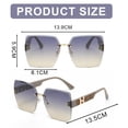 thumbnail image 2 of Gafas de sol cuadradas sin marco, gafas de sol personalizadas de moda con montura grande, hechas de PC, 2 of 5