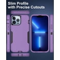 thumbnail image 6 of for iPhone 13 Pro Max Phone Case, with Tempered Glass Screen Protector, Dust-Proof Port Cover, Full Body Non-Slip Rubber Covered, Wear-Resistant & Drop-Proof, Black/Purple, 6 of 16