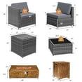 thumbnail image 2 of Patiojoy Ensemble de 10 Pcs de Meubles d'Extérieur en Rotin Ensemble de Canapé Sectionnel avec Table à Foyer de 50 000 BTU Support de Réservoir et Housse, 2 of 5