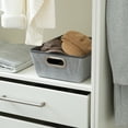 thumbnail image 6 of Simplify Herringbone Grommet Shelf Tote Basket in Gray, 6 of 6