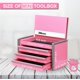 thumbnail image 2 of Caja de herramientas P.I.T. Mini, portátil, 3 cajones, acero, apilable, rosa, 2 of 9