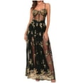 thumbnail image 1 of Vestido Sexy para Mujeres Fiesta de Moda Impresión Lentejuelas Cremallera Ventilación Camis sin Mangas Vestido con Cuello en V, 1 of 9