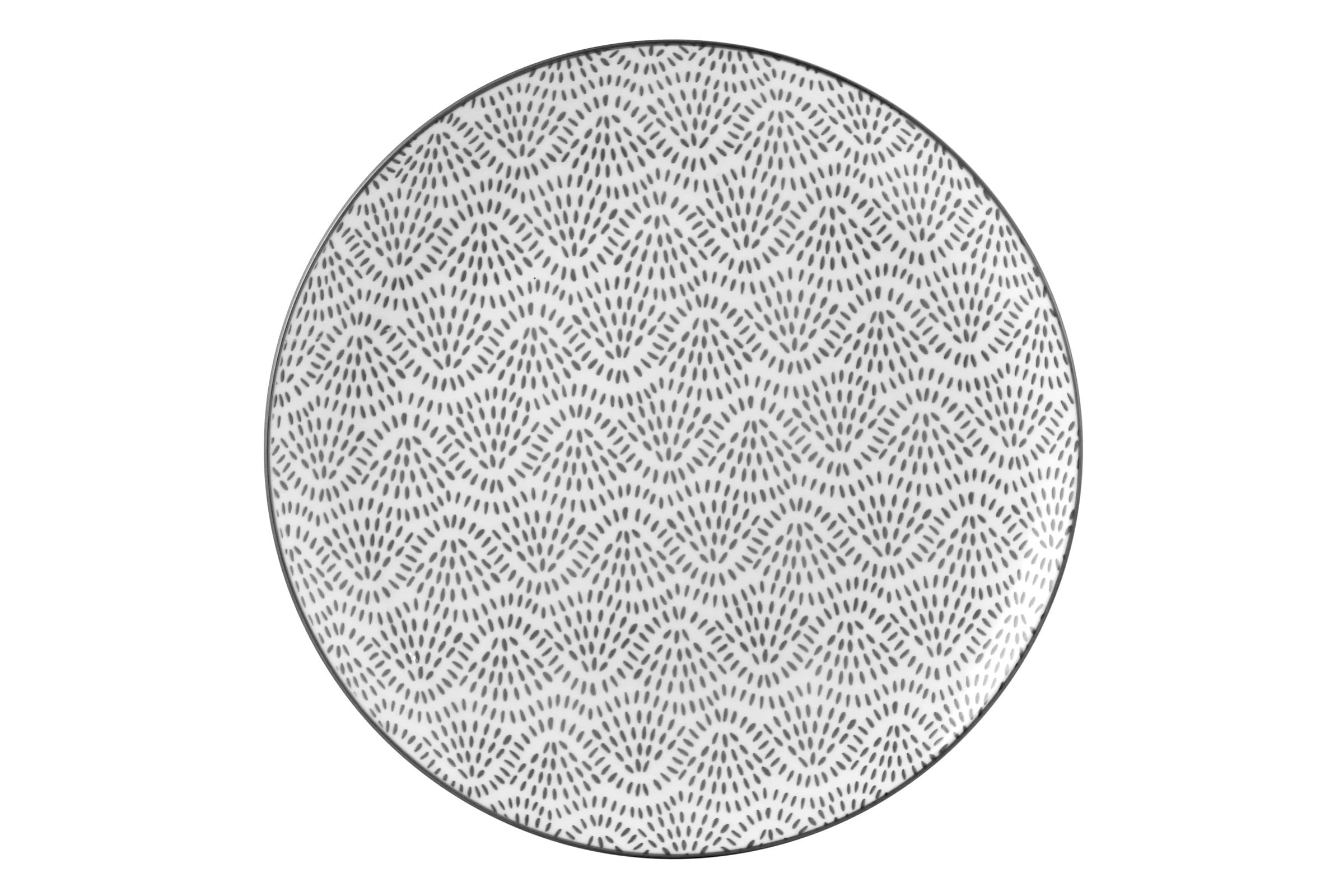 Mainstays Chiara 4 Piece Stoneware Round Gray Dinner Plates