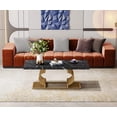 thumbnail image 2 of Tribesigns Modern Coffee Table, 47 Inch Faux Marble Cocktail Table with Geometric Frame for Living Room, 2 of 7