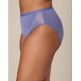 thumbnail image 3 of Playtex Microfiber High-Cut Underwear Pack, Moisture-Wicking, 3-Pack  Chateau Blue/Silver Satin Botanical Print/Future Lavender M Women's, 3 of 4