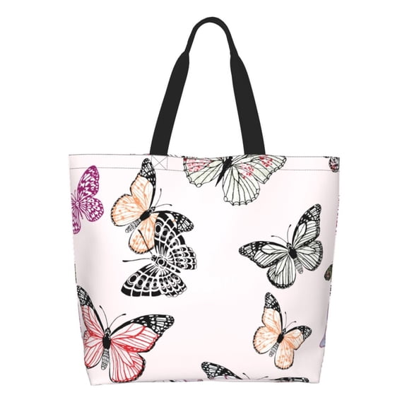 Easygdp Beautiful Butterfly Tote Bags for Women,Women Travel Shoulder Bags Handbags，Big Capacity Shopping Work Bag