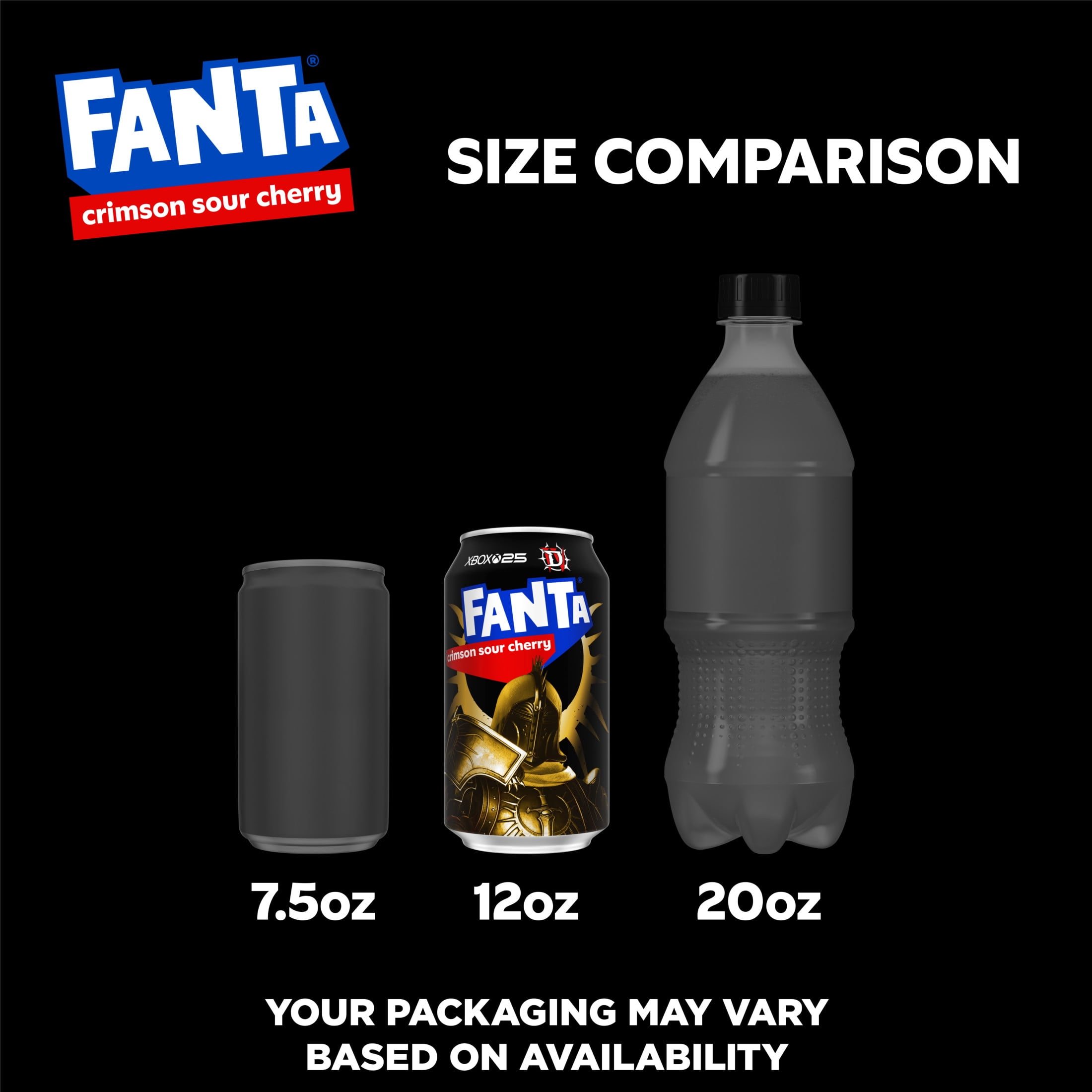 (2 pack) Fanta Crimson Sour Cherry Soda Pop Fridge Pack Cans, 12 fl oz, 12 Pack