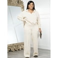 thumbnail image 5 of Loose V Neck Sweatshirt & Pants Set (S, Black), 5 of 6