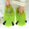thumbnail image 2 of Cute Fuzzy Slippers for Women Indoor Outdoor Memory Foam House Shoes Furry Soft Warm Cozy Bedroom Foot Slip on, 2 of 7