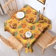 thumbnail image 2 of Happy Thanksgiving Turkey Fall Leaves Pumpkin Square Tablecloth,Waterproof Square Table Cover,Wipeable Spillproof Washable Table Cover for Home Kitchen Party Decor 42"X42"(107x107cm), 2 of 6