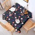 thumbnail image 2 of Pioneer Flower Floral Print Pattern Square Tablecloth,Waterproof Square Table Cover,Wipeable Spillproof Washable Table Cover for Home Kitchen Party Decor 42"X42"(107x107cm), 2 of 6