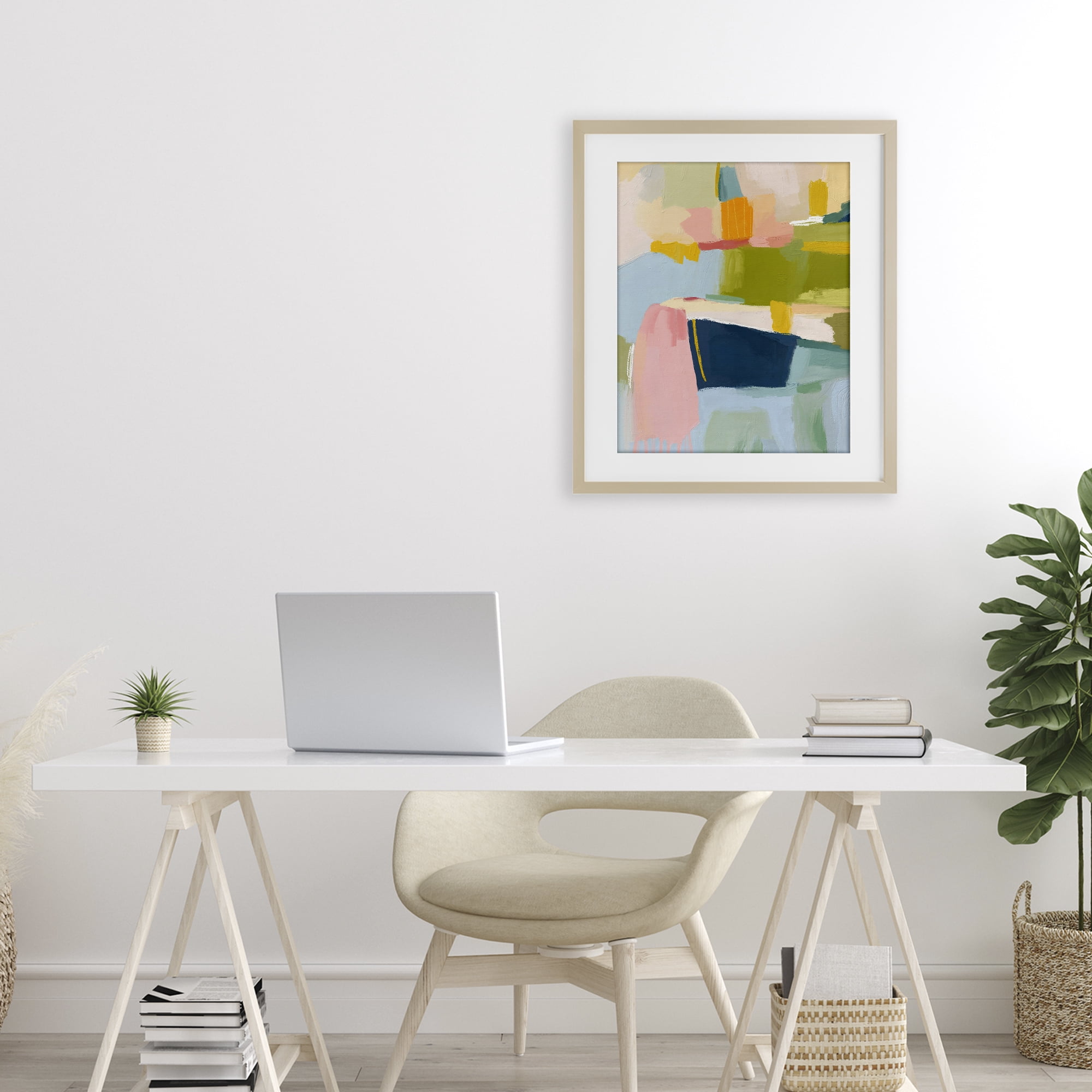 Stupell Industries Pastel Wonder Brushstrokes Birch Framed Print Under Glass, design by Lisa Nohren