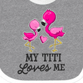 thumbnail image 4 of Inktastic My Titi Loves Me with Two Flamingos Boys or Girls Baby Bib, 4 of 4
