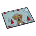thumbnail image 1 of Alfombrilla para interior o exterior de Caroline's Treasures Winter Holiday Wirehaired Dachshund, 24 por 36, multicolor Caroline's Treasures BB1729JMAT, 1 of 1