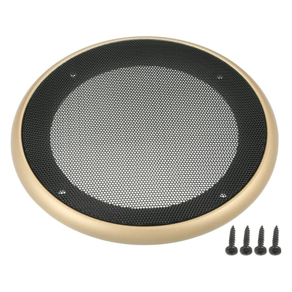 Unique Bargains 1 Set 5" Car Speaker Grills Cover Mesh Audio Subwoofer Protector with Mounting Screws Gold Tone Black