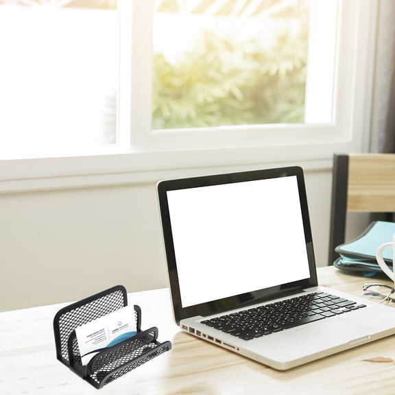 UPOUART Modern Metal Business Card Holder Stand for Desk, Stylish Card Display Organizer, 1 Set for Office and Home Use