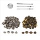 thumbnail image 3 of Juego de herramientas metálicas para bolsos de cuero, 25 piezas plateadas + 25 piezas bronce, 10 mm, botones, 3 of 5