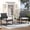 Grey, variant on Melocadol 3 Piece Wicker Patio Bistro Set, Outdoor Rattan Set with Glass Top Coffee Table, Black Frame with Grey Cushions